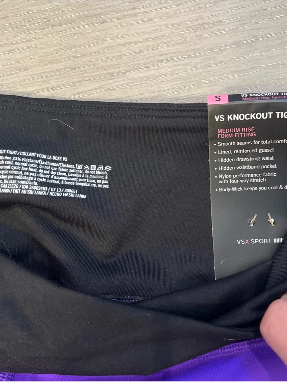 Victoria's Secret Sport VSX Black & Purple Knockout Tight Size S Medium Rise